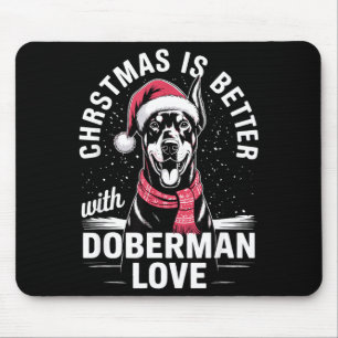 Alfombrilla De Ratón Cute Xmas Navidad Es Mejor Con Doberman Nscher