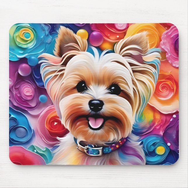Alfombrilla De Ratón Cute Yorkie Mousepad (Frente)