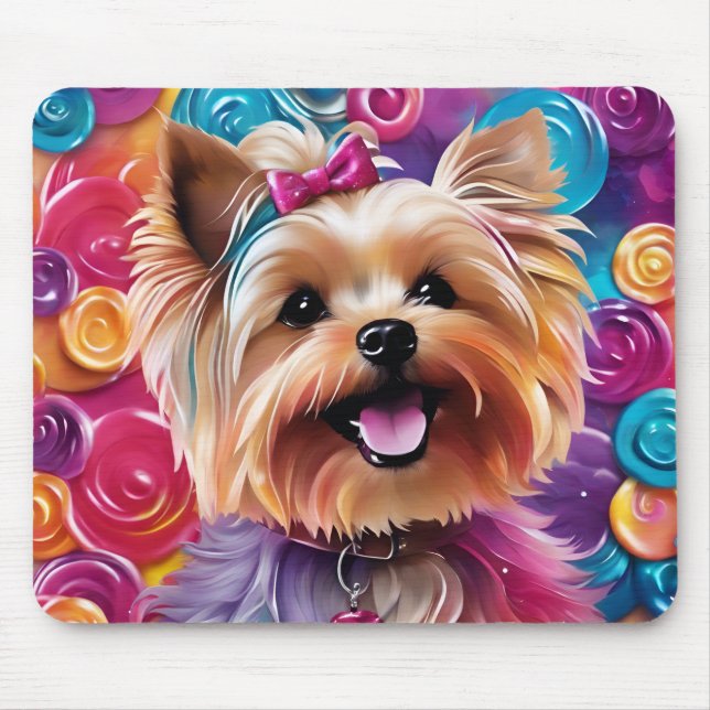 Alfombrilla De Ratón Cute Yorkie Mousepad (Frente)