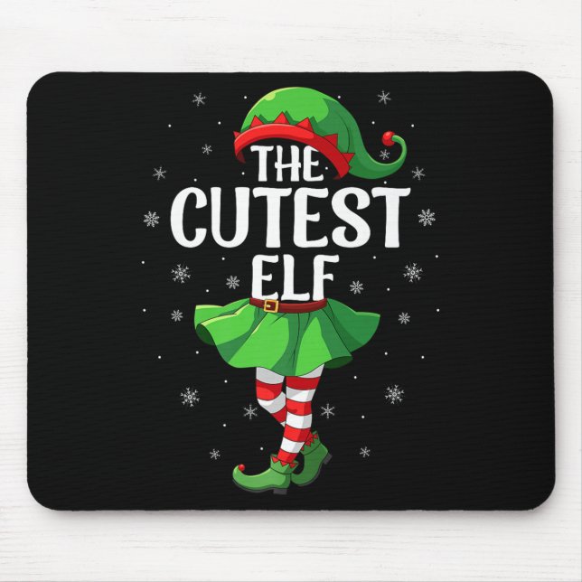 Alfombrilla De Ratón Cutest Elf Christmas Girls Women Elf Squad Xmas Fa (Frente)