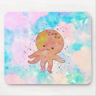 Alfombrilla De Ratón Cuto Octopus Personalizado acuarela