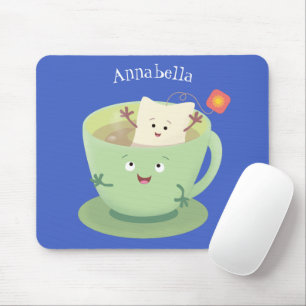 Alfombrilla De Ratón Cuto teabag taza personalizado personaje de humor