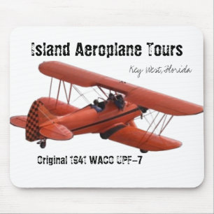 Alfombrilla De Ratón cutoutbiplane, viajes del avión de la isla, Key