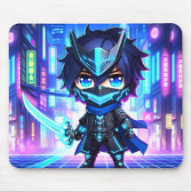 Cyber Slash - Chibi Ninja Battle Mousepad