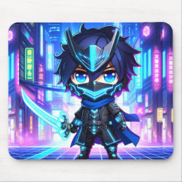 Alfombrilla De Ratón Cyber Slash - Chibi Ninja Battle Mousepad
