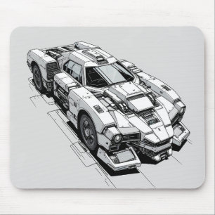 Alfombrilla De Ratón Cyberpunk Ink Car Ilustracion Mouse Pad
