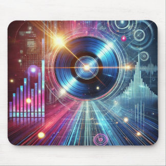 Alfombrilla De Ratón Cyberpunk Vinyl Beats - Auriculares para juegos co