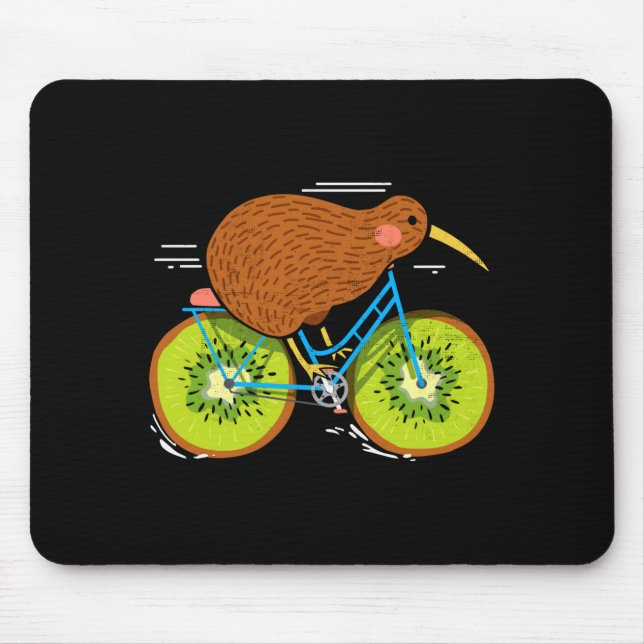 Alfombrilla De Ratón Cycle New Zealand Funny Kiwi On A Bicycle Design I (Frente)