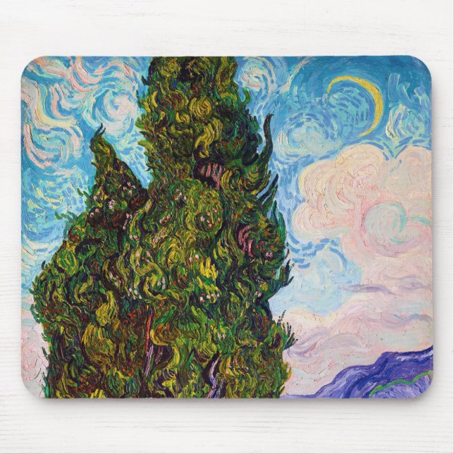 Alfombrilla De Ratón Cypresses, Van Gogh (Frente)