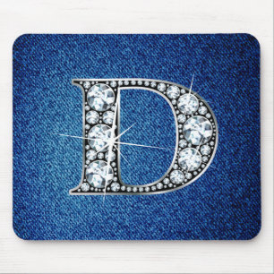 Alfombrilla De Ratón D Faux-"Diamond Bling" en Denim Mousepad
