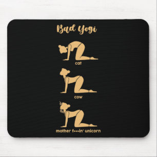 Alfombrilla De Ratón D Yogi Gato Vaca Madre Unicornio Divertido Yoga Me