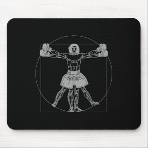 Alfombrilla De Ratón Da Vinci Hombre de Vitruvio Muay Thai Mma Pelea Ca