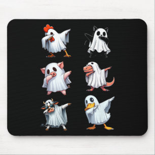 Alfombrilla De Ratón Dabbing Animals Farm Halloween Ghost Costume Funny