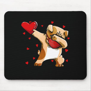 Alfombrilla De Ratón Dabbing Bulldog con máscara facial Funny Valentine