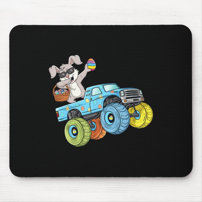 Alfombrilla De Ratón Dabbing Bunny Happy Easter Monster Truck Boys Chic (Frente)