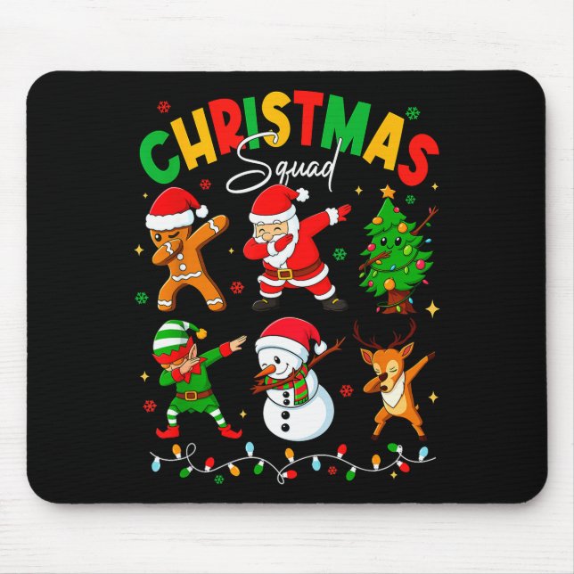 Alfombrilla De Ratón Dabbing Christmas Squad Santa Elf Family Matching  (Frente)