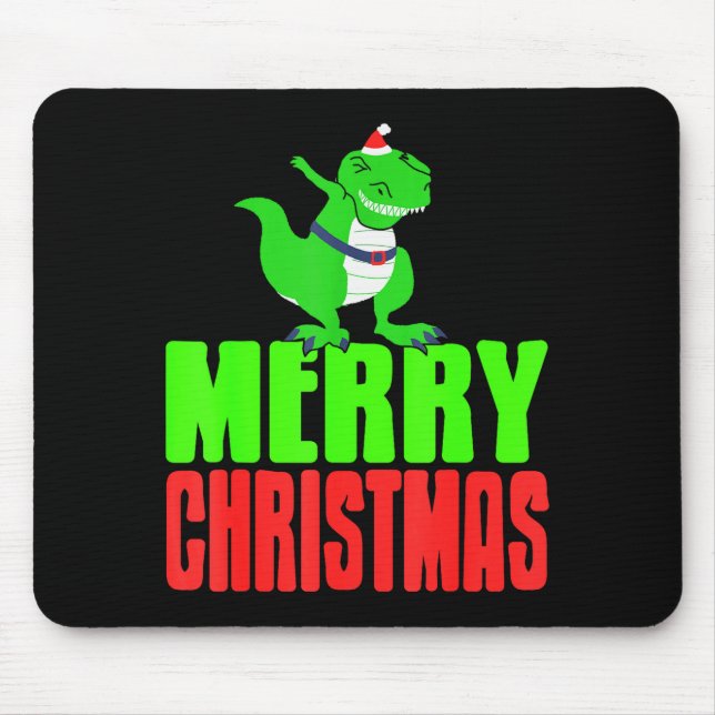 Alfombrilla De Ratón Dabbing Dinosaur Merry Christmas Holiday Humor  (Frente)