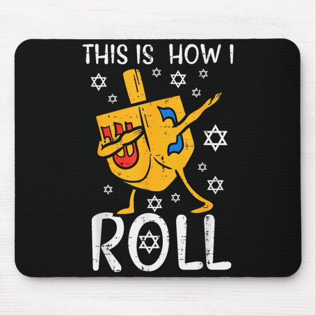 Alfombrilla De Ratón Dabbing Dreidel Ugly Hanukkah Funny Chanukah Men W (Frente)