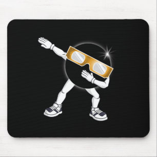 Alfombrilla De Ratón Dabbing Eclipse solar total 2024 Chica de niños Da