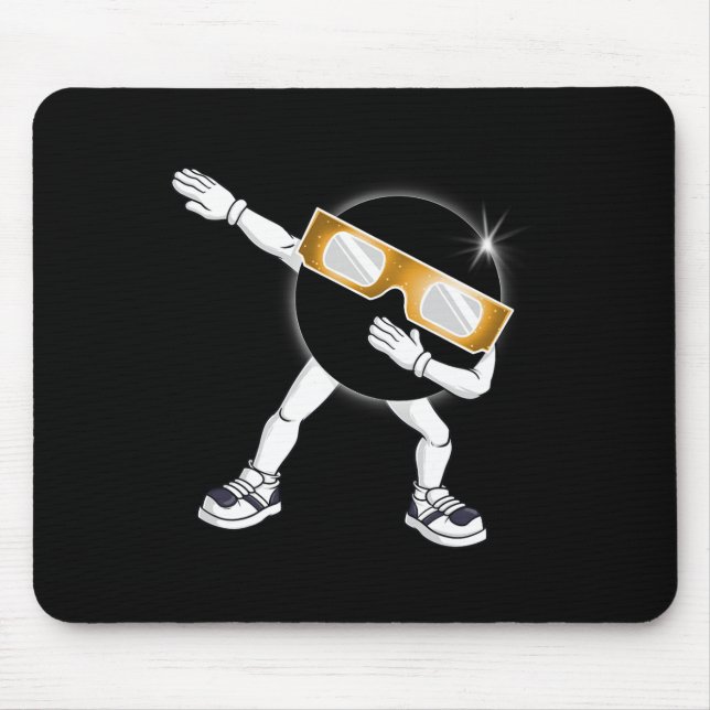 Alfombrilla De Ratón Dabbing Eclipse solar total 2024 Total niños Dab (Frente)