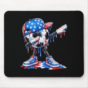 Alfombrilla De Ratón Dabbing Fútbol Goteo Helado Bandera Americana 4º