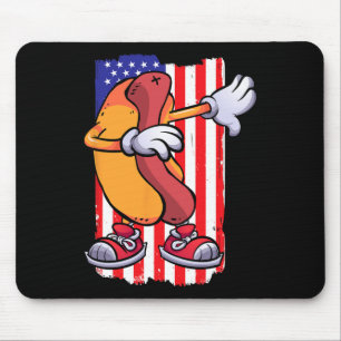 Alfombrilla De Ratón Dabbing Hot Dog Dancing Food Lover Bandera 4 de Ju