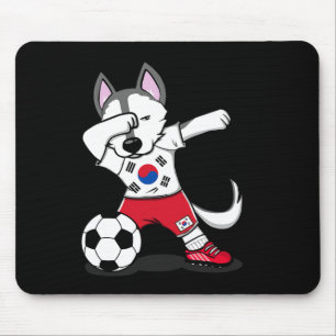 Alfombrilla De Ratón Dabbing Husky Corea del Sur Fans de fútbol aficion