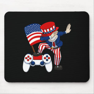 Alfombrilla De Ratón Dabbing Patriótico Gamer 4 De Julio Videojuego Con