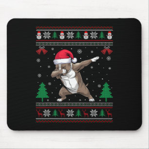 Alfombrilla De Ratón Dabbing Pitbull Perro Santa Hat Niños Chicas Chris