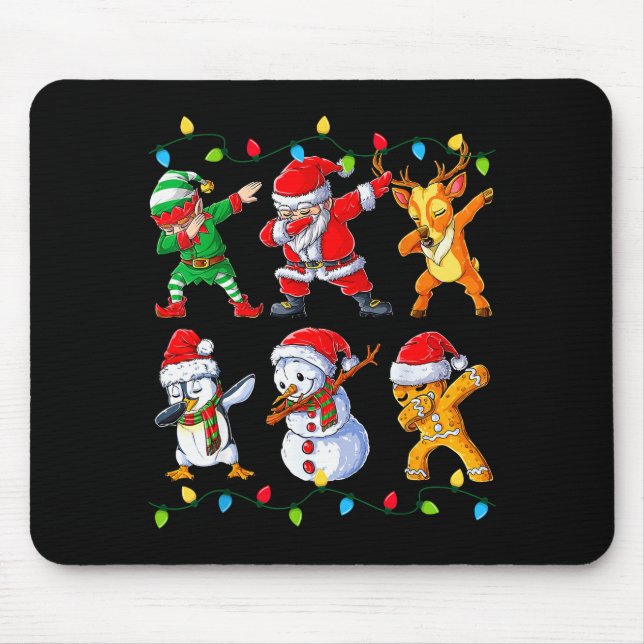 Alfombrilla De Ratón Dabbing Santa Elf Friends Christmas Boys Girls Men (Frente)