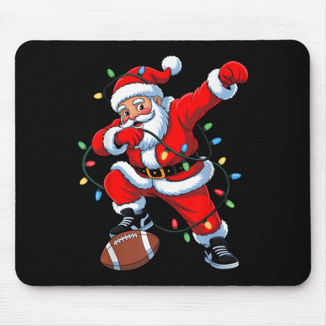 Alfombrilla De Ratón Dabbing Santa Xmas Lights Football Christmas Boys  (Frente)