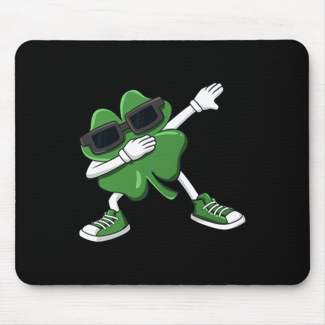 Alfombrilla De Ratón Dabbing Shamrock St Patrick's Day Fun Boys Chicas  (Frente)