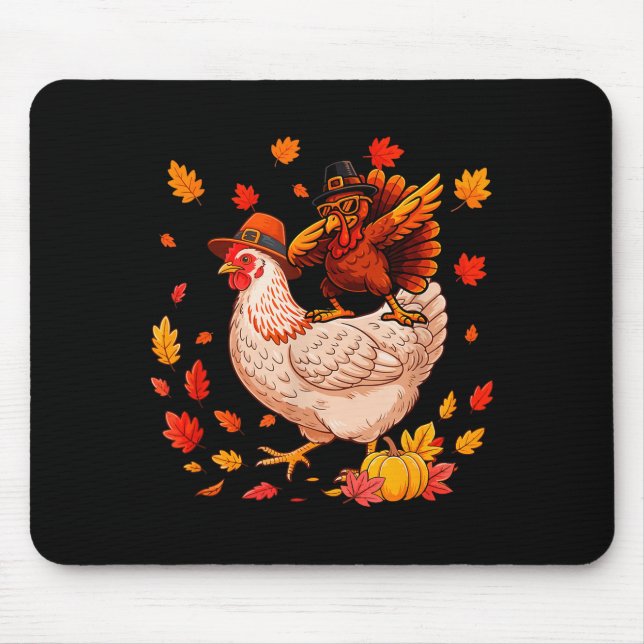 Alfombrilla De Ratón Dabbing Turkey On Chicken Thanksgiving Autumn Lgri (Frente)