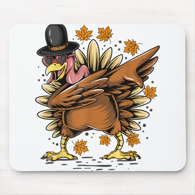 Alfombrilla De Ratón Dabbing Turkey Thankding Dancing (Frente)