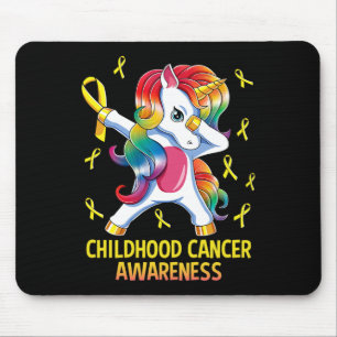 Alfombrilla De Ratón Dabbing Unicorn Conciencia del Cáncer Infantil 1