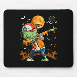 Alfombrilla De Ratón Dabbing Zombie Jugando Badminton Halloween Badmint