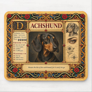 Alfombrilla De Ratón Dachshund, Arte de Bestiario Medieval