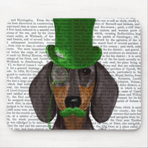 Alfombrilla De Ratón Dachshund con gorro verde negro Tan 2