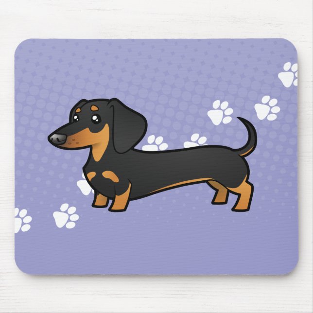 Alfombrilla De Ratón Dachshund del dibujo animado (capa lisa) (Frente)