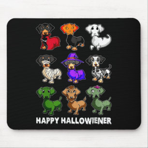 Alfombrilla De Ratón Dachshund Feliz Halloweiner Diversión Halloween Pe