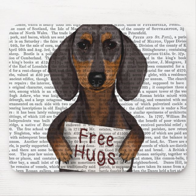 Alfombrilla De Ratón Dachshund Free Hugs (Frente)