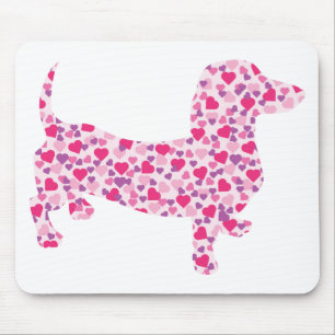 Alfombrilla De Ratón Dachshund Hearts