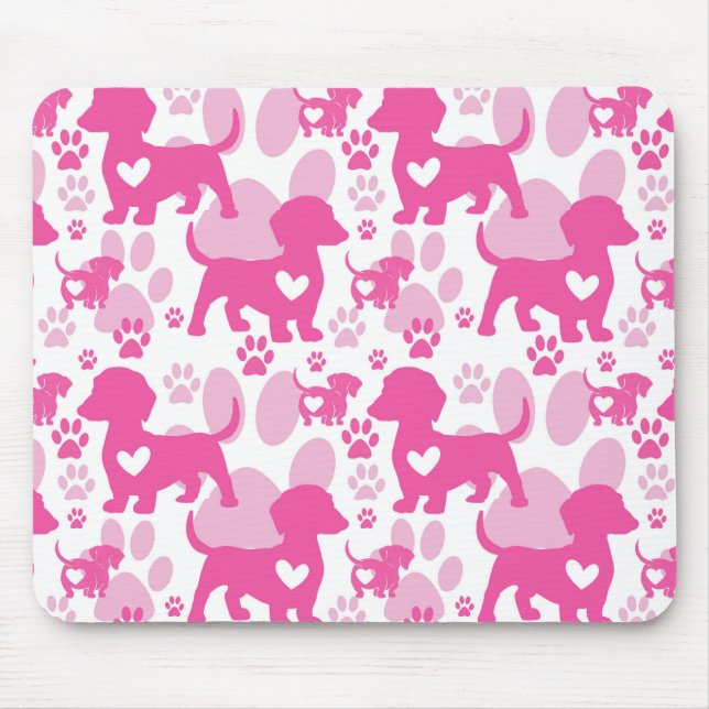 Alfombrilla De Ratón Dachshund Love Dog Mousepad (Frente)