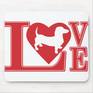 Alfombrilla De Ratón Dachshund Love Heart