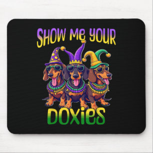Alfombrilla De Ratón Dachshund Mardi Gras Muéstrame Tus Doxies Mardi Gr