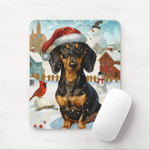 Alfombrilla De Ratón Dachshund País de las Maravillas de Invierno Alegr