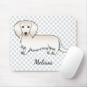 Alfombrilla De Ratón Dachshund Pelo Largo Crema Perro De Dibujos Animad
