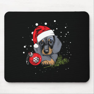 Alfombrilla De Ratón Dachshund Perro Árbol de Navidad Luz Santa Navidad