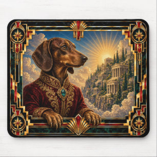Alfombrilla De Ratón Dachshund, perro Art Deco