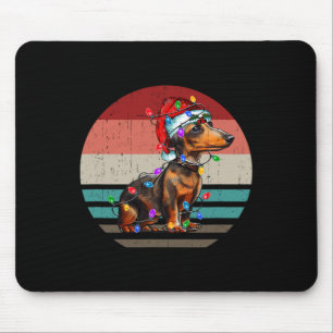 Alfombrilla De Ratón Dachshund Retro Vintage Feliz Navidad Navidad Wein